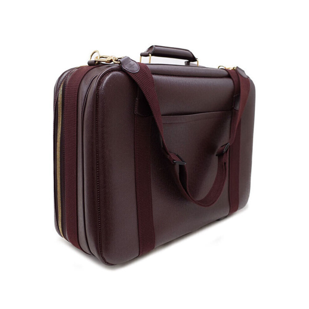 Louis Vuitton Taiga Satellite Bag Black Brown Leather